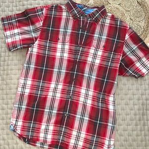 Northface short sleeve button down plaid shirt